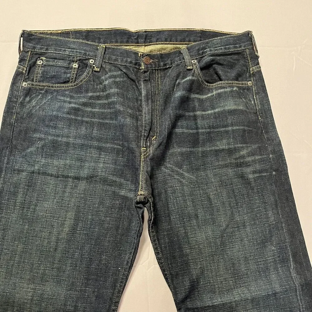 Levi's 569 Jeans Size 38x32 Blue Loose Straight Dark Wash Denim Pants Baggy
